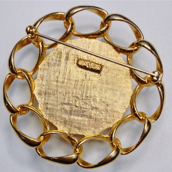 VTG Signed Marvella Brooch Big Faux Pearl, Mid Century Statement Pin - Picture 5 of 6